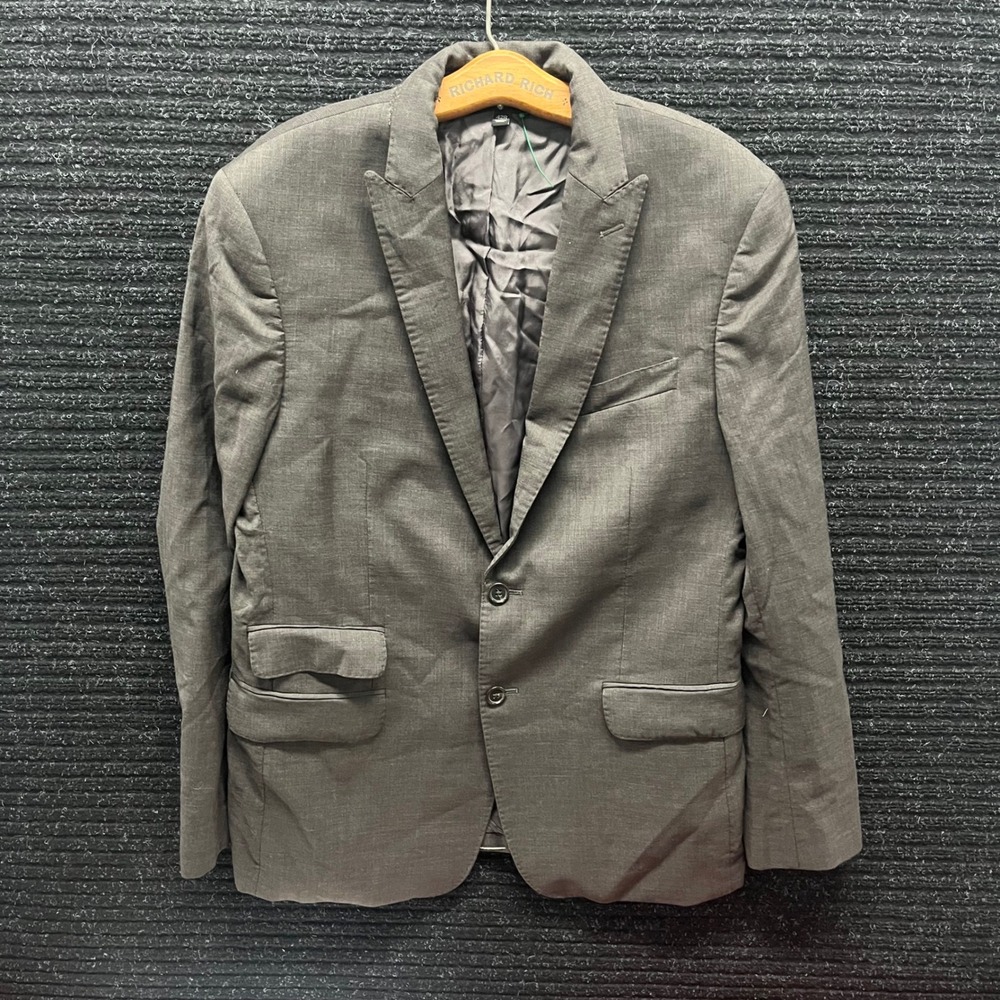 Banana Republic Mens 42R Slim Fit Blazer Grey Tessuto Marzotto Italian Fabric - Picture 3 of 10